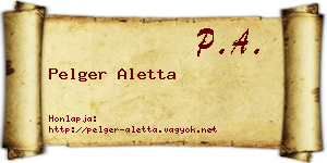 Pelger Aletta névjegykártya