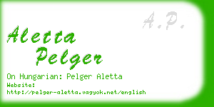 aletta pelger business card